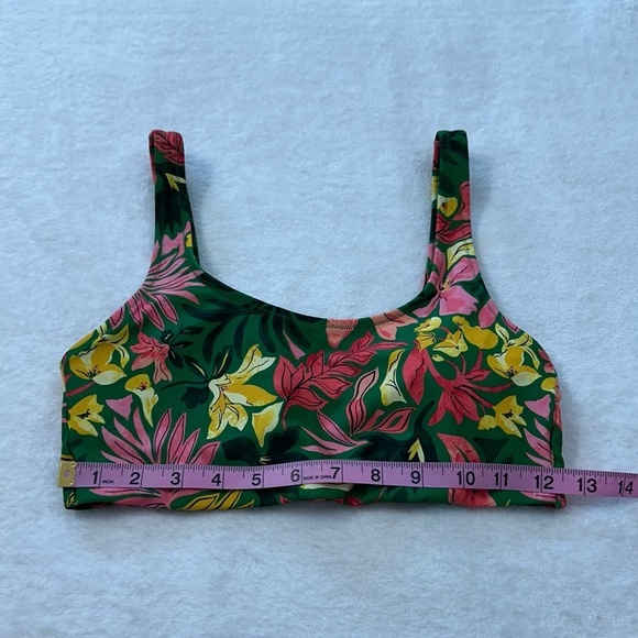 Old Navy Green and Pink Bikini Top with Tropical Print Swimsuit - Picture 6 of 8